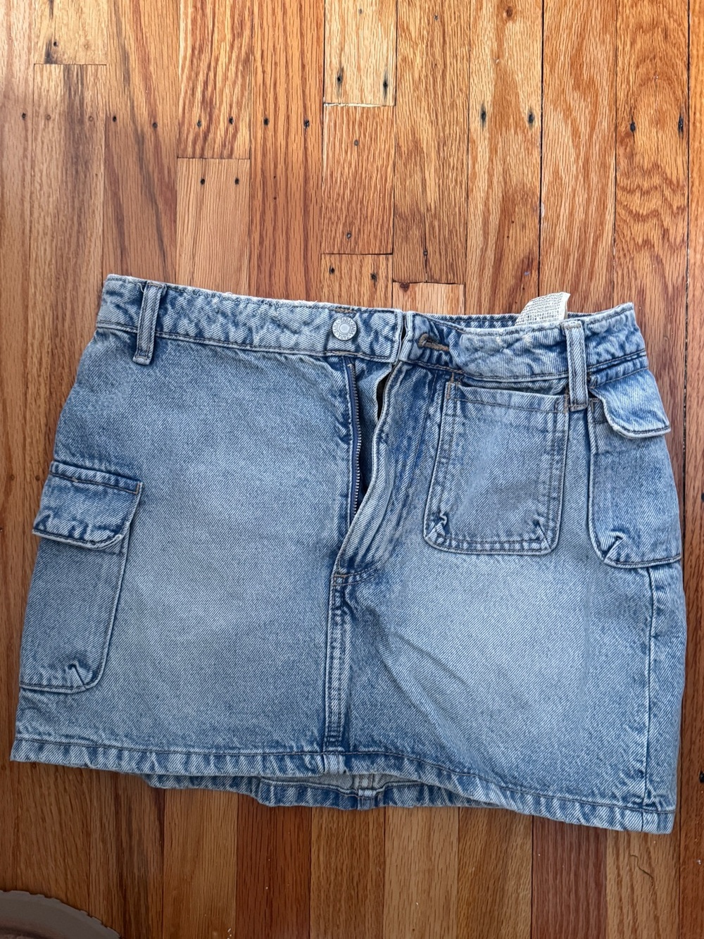 Zara Light Wash Denim Mini Skirt